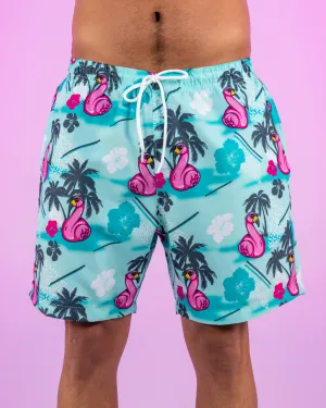 Flamingo Floatie Drawstring Shorts